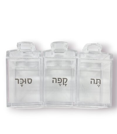 סט אקריל תה קפה סוכר