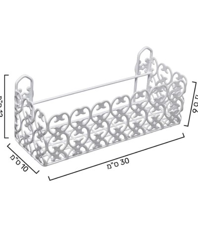 מתקן מדף רשת לתליה דגם "ספרינג" 30*10*6